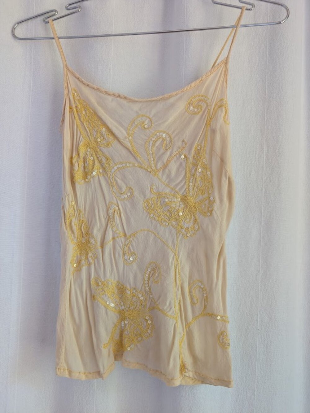 Butterfly Embroidered Sequined Vintage Camisole
